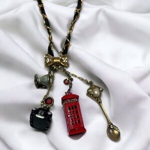 Vintage Betsey Johnson Royal Engagement Charm Necklace